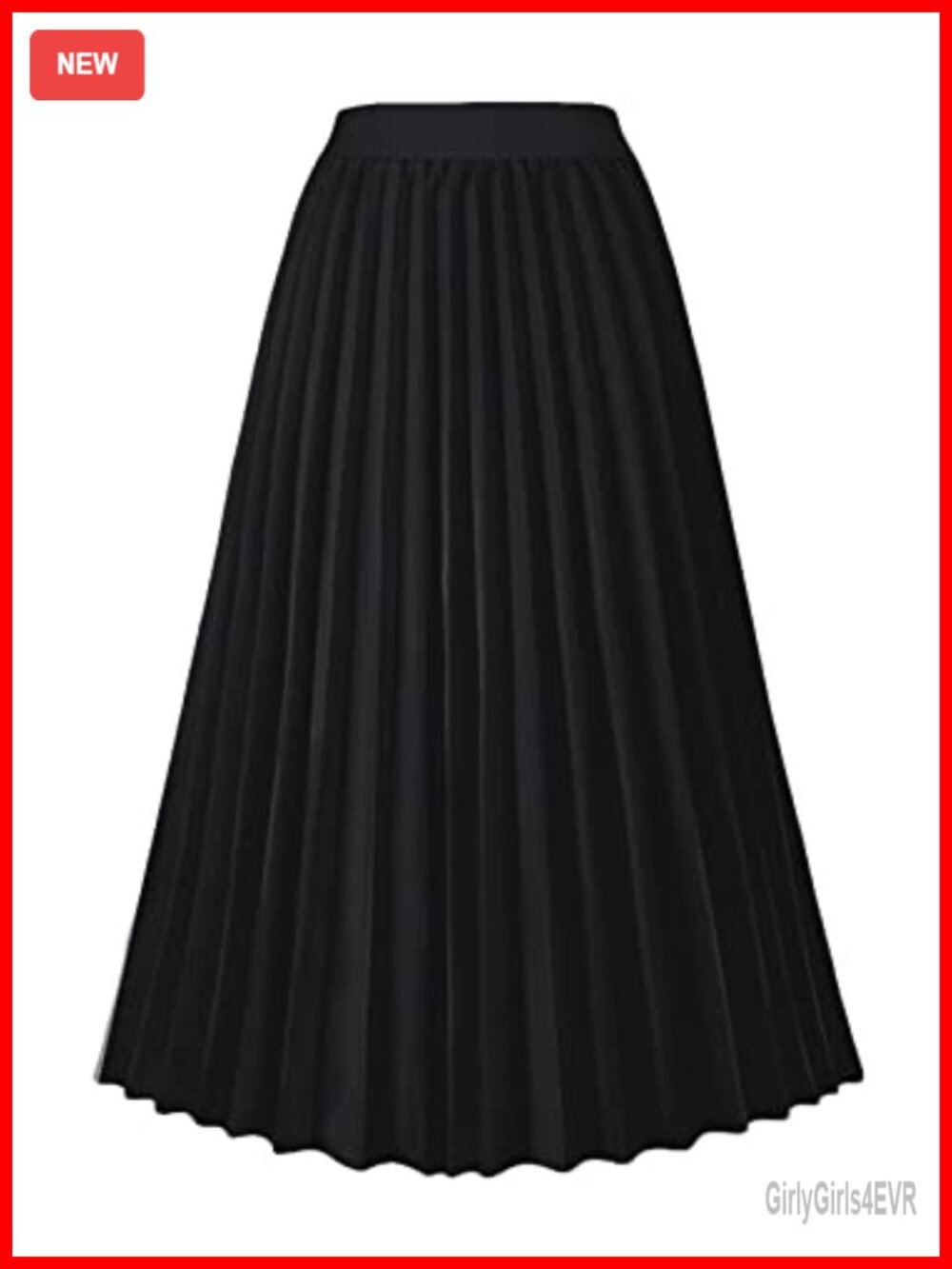 Pleated High Waist A-Line Swing Midi Skirt